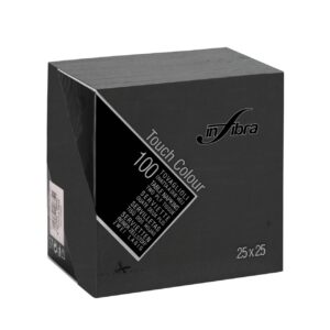Servetten Black 25 x 25 cm 2 laags 1/4 vouw doos 30 x 100 st