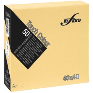 Servetten creme 40 x 40 cm 2 laags 1/4 vouw doos 24 x 50 st