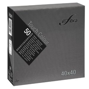 Servetten zwart 40 x 40 cm 2 laags 1/4 vouw doos 20 x 100 st