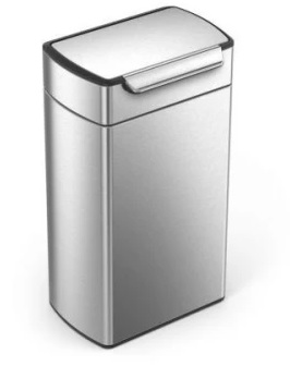 Afvalemmer Touch Bar 40 liter, mat RVS Simplehuman