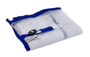 Wasnet groot met bies Wit/Blauw 60 x 80 cm, per stuk