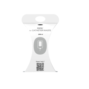 Eenmalige container voor het legen van katheterzakken