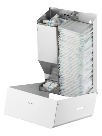 Tampon- en maandverbanddispenser RVS wit klein MQSTB P - Afbeelding 2