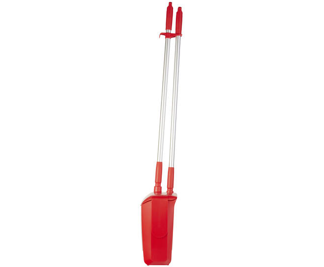Combinatieset veger/trekker/blik met lange steel, rood - Afbeelding 2