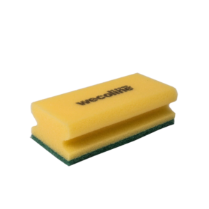 Schuurspons met handgreep Geel/Groen, pak 10 stuks