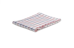 Theedoek Nationale Ruit, Wit/Blauw/Rood, pak 6 stuks