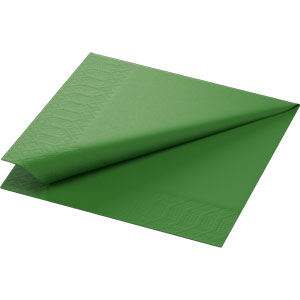 Servet leaf green 3 laags 33 x 33 cm (1/4 vouw) 4x250