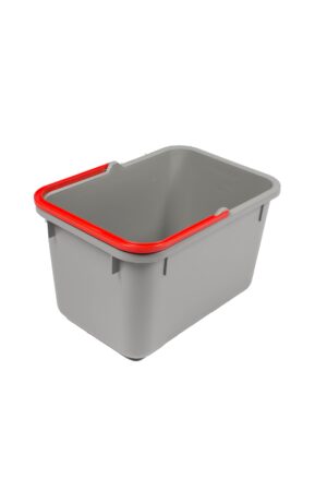 Grijze emmer 17 liter met rode hendel