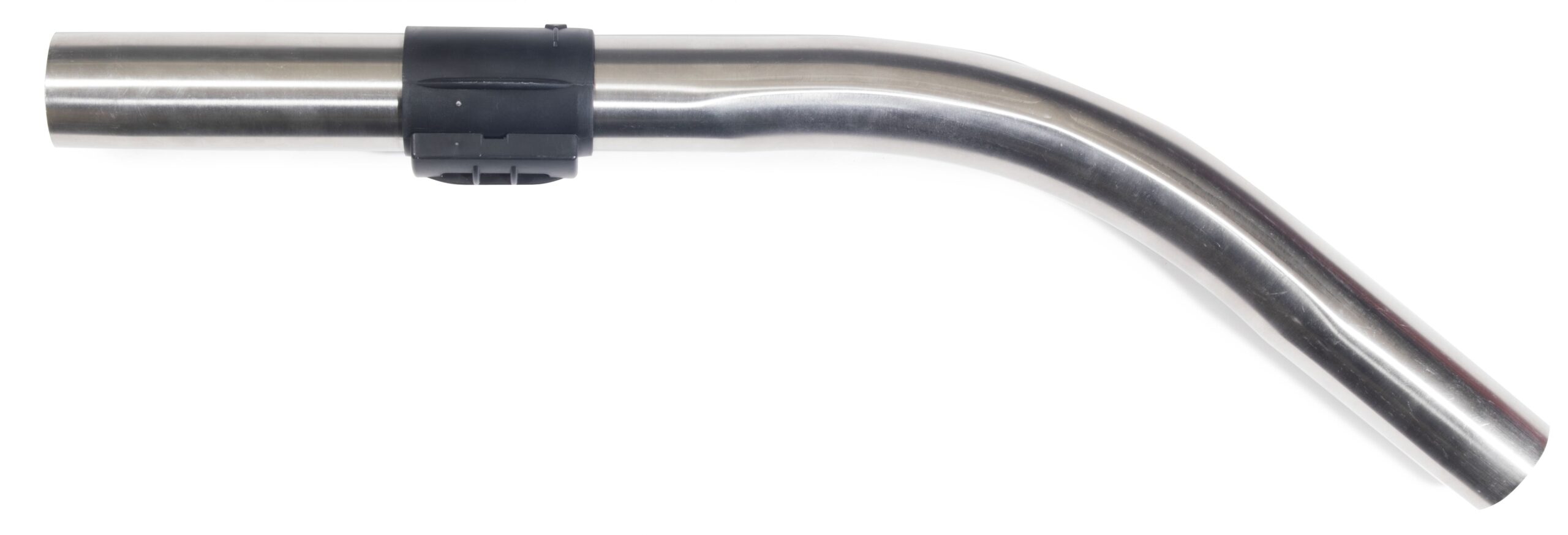 Gebogen stofzuigerbuis RVS + NPC luchtregelaar zwart 32 mm
